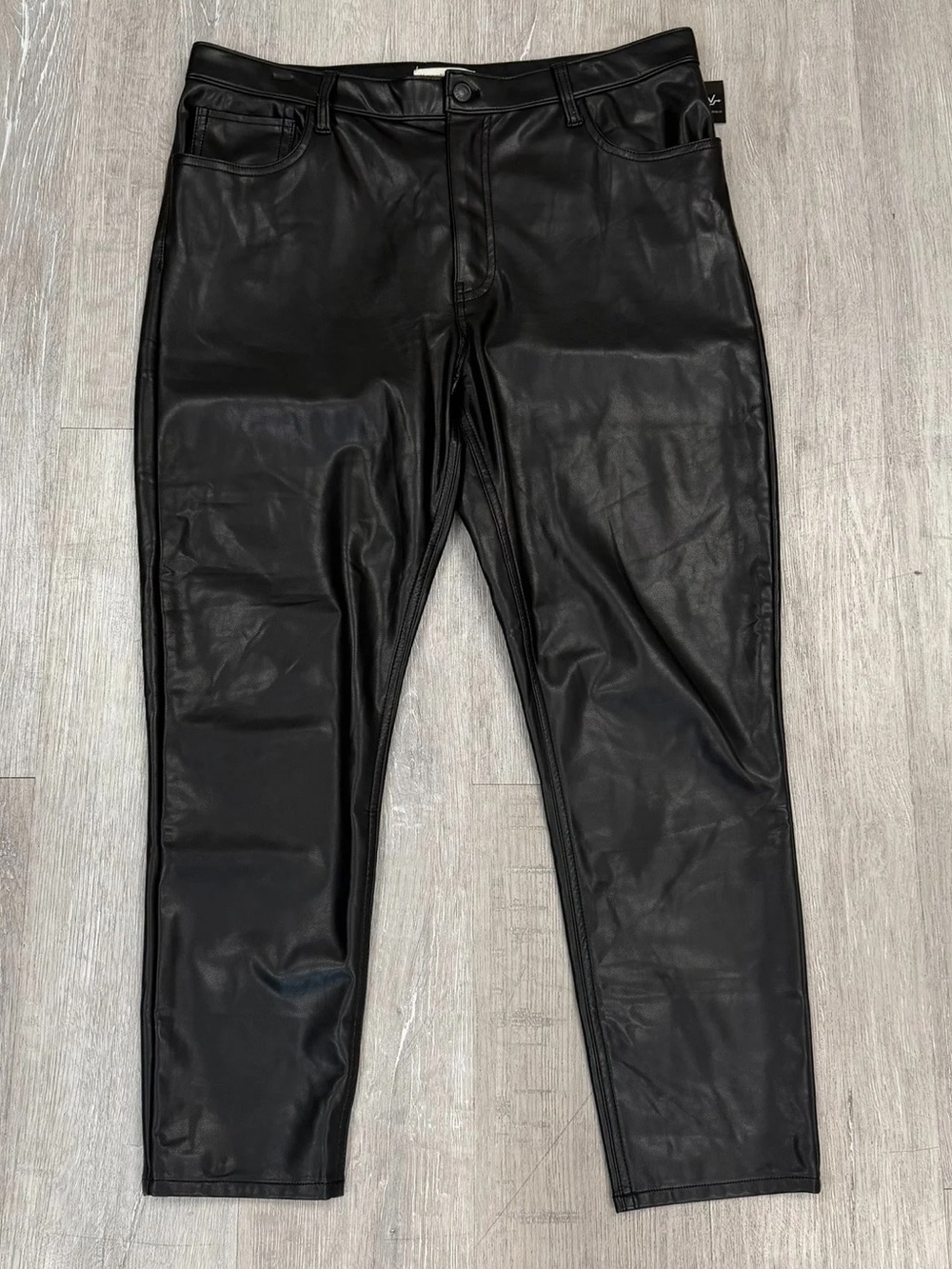 Abercrombie & Fitch Black Faux Leather High Rise Skinny Jeans - Size 16